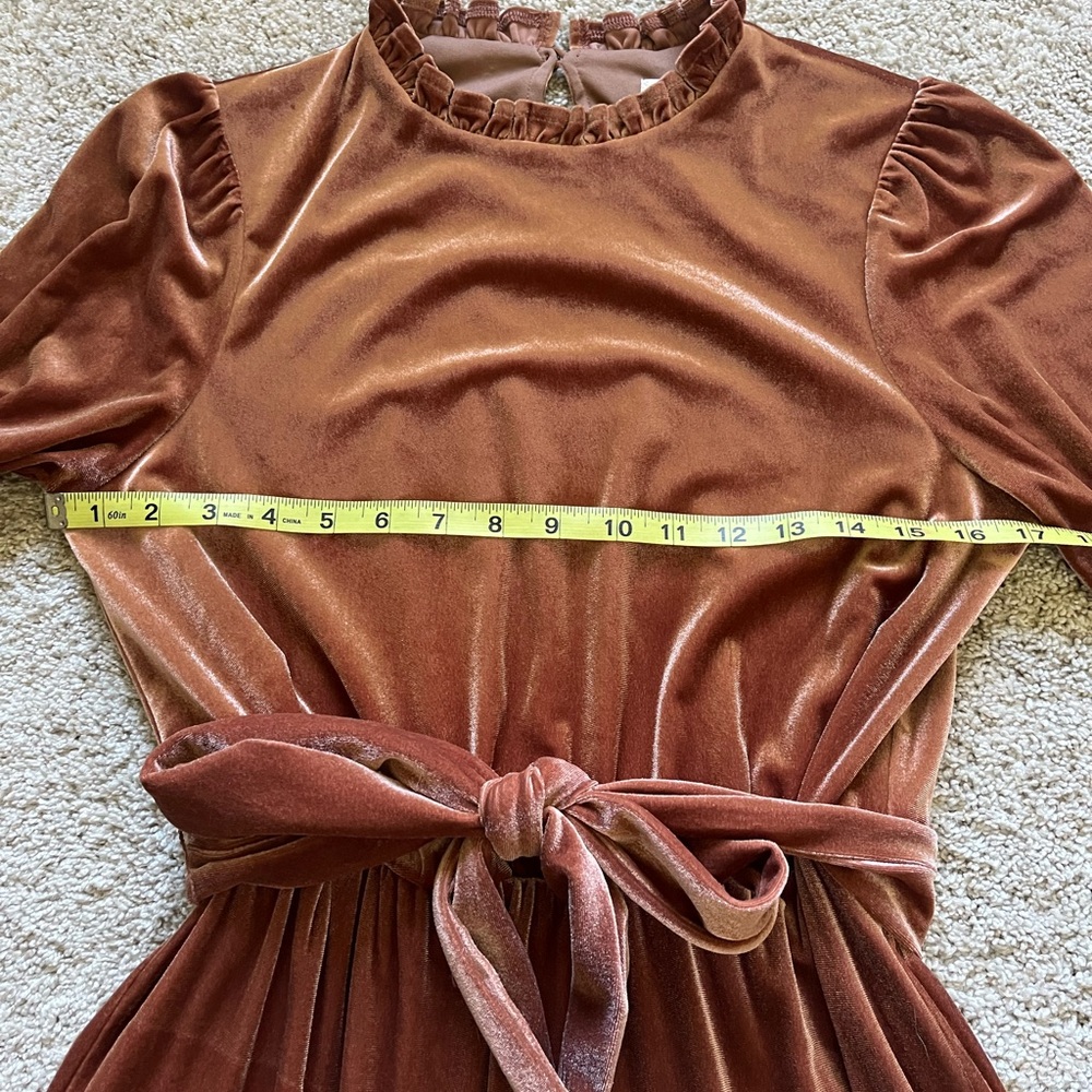Bohme Women’s Long Sleeve Velvet Dress Size Small Rose Pink Holiday Cottagecore - Picture 9 of 14